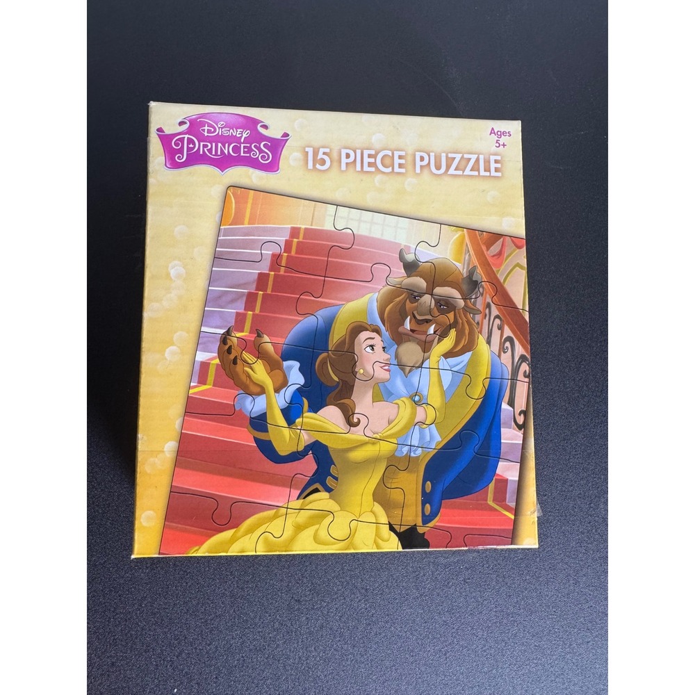 Disney Princess Jigsaw Puzzle Kids OS Yellow Beauty and the Beast 15 Piece